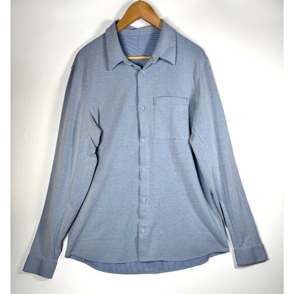 Lululemon Other - Lululemon Oxford Shirt Mens Blue‎ Long Sleeve Button Front Pocket Minimalist